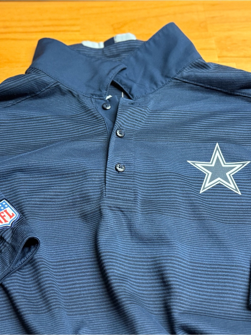 NFL Men’s Navy Zip-Up Performance Sweater with Dallas Star